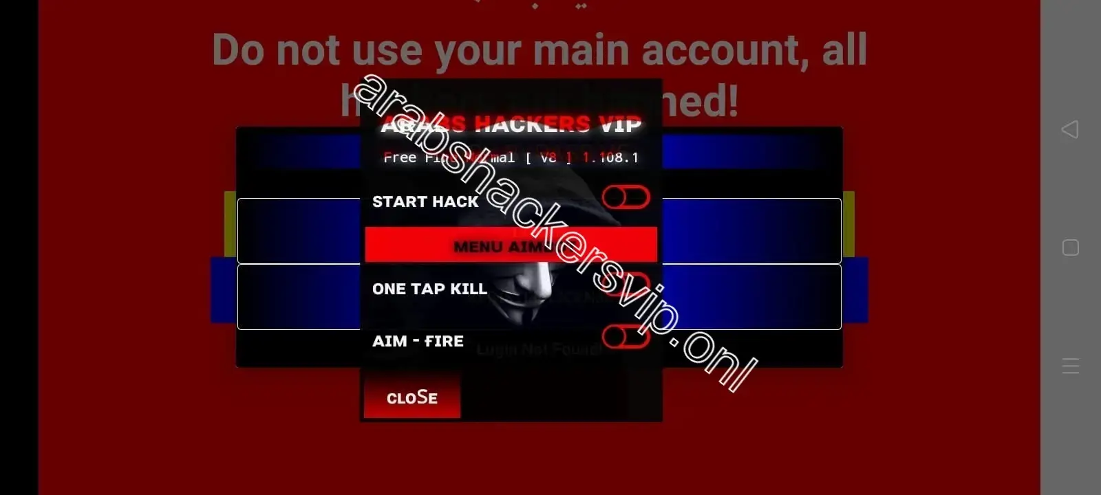 Screenshot of Arabs Hackers VIP Free Fire Gaming Hacks